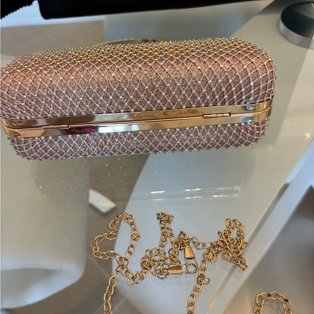 Elegant Gold and Pink Clutch